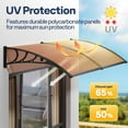 thumbnail image 4 of Polycarbonate Window Door Awning Canopy Brown with Black Bracket 40 Inch x 80 Inch, 4 of 8