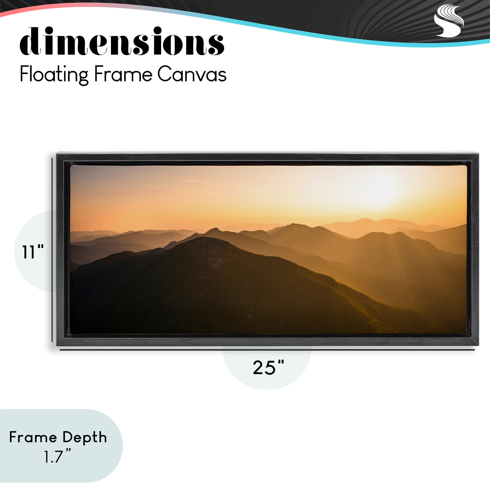Stupell Industries Sunrise Over The Adirondacks Black Framed Floater Canvas Wall Art, design by Jonathan Zaharek