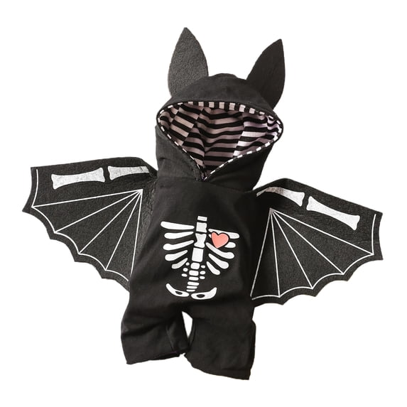 Funny Pet Cosplay Costume with Fastener Tape - No Pilling, Washable, Comfortable, Photograph Prop Cloth, Black Bat Pet Costumes, Halloween Accessory