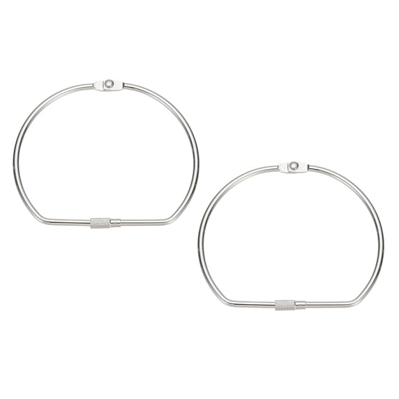 Uxcell Loose Leaf Binder Rings, 4 Inch 4 Pcs Metal Book Binding Rings D-Shaped with Nickel Plated for Index Cards, Silver