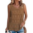 thumbnail image 2 of fatyb Crochet Tank Tops for Women V Neck Hollow out Sleeveless Shirts Knitted Loose Womens Summer Tops, 2 of 7