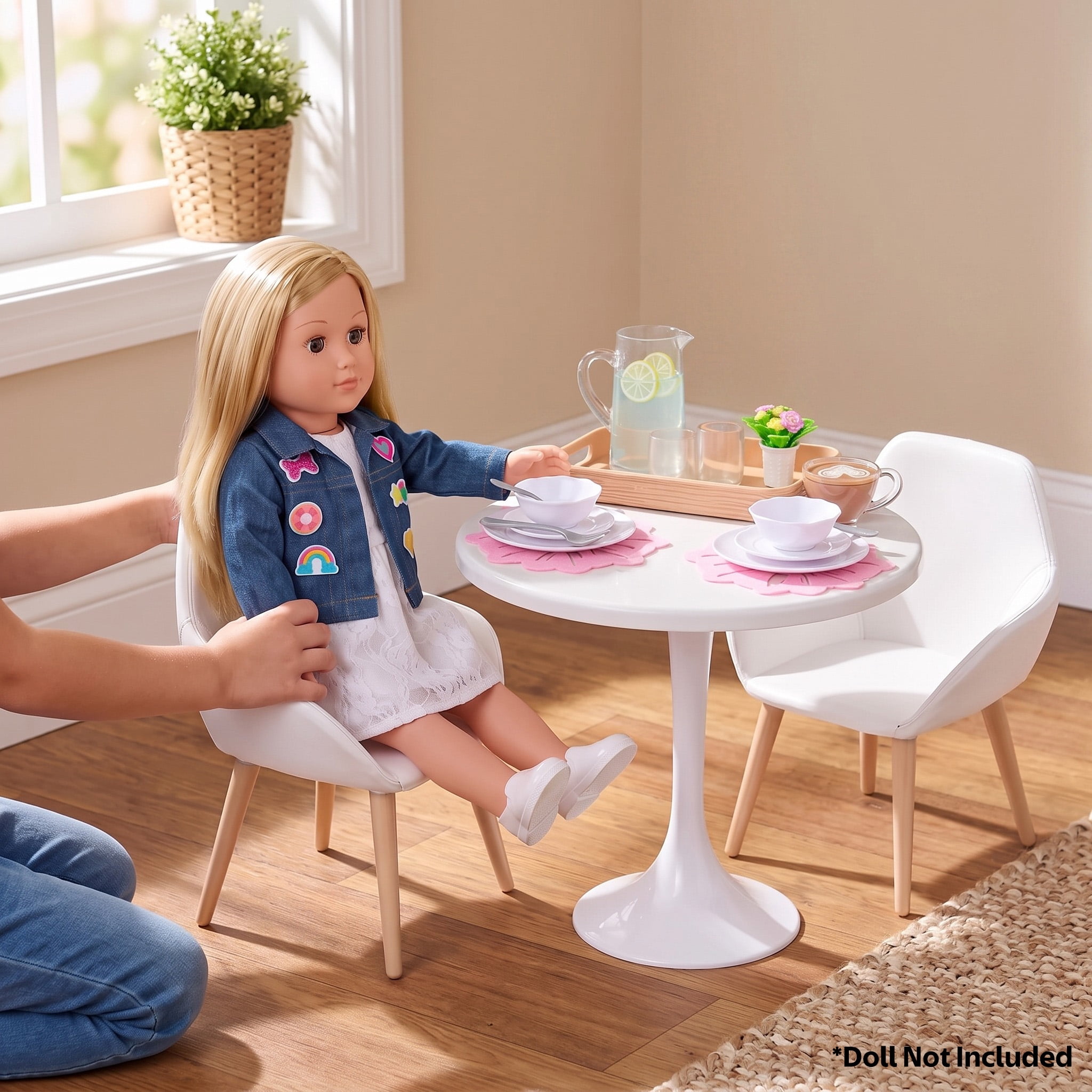 My Life As Dining Room Table and Chairs Play Set for 18-Inch Dolls, 24 Pieces