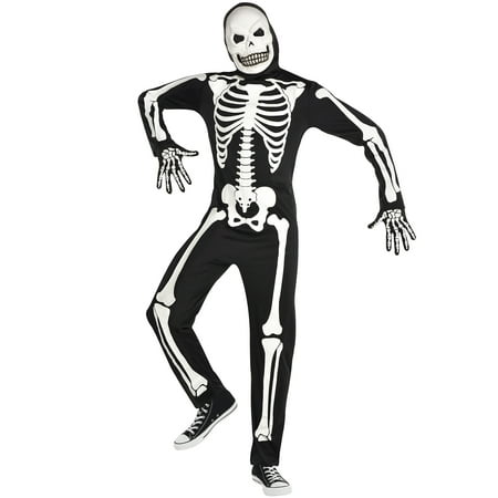 Glow-in-the-Dark X-Ray Skeleton Halloween Costume for Adults,