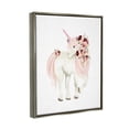 thumbnail image 4 of Stupell Industries Floral Decorated Unicorn Pink Mane Fantasy Creature Graphic Art Luster Gray Floating Framed Canvas Print Wall Art, Design by Studio Q, 4 of 5