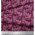 thumbnail image 3 of Soimoi Pink Poly Georgette Fabric Branches & American Robin Bird Fabric Prints by Yard 42 Inch Wide, 3 of 3