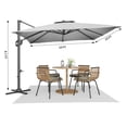 thumbnail image 3 of EastVita 10 Ft Square Patio Umbrella Outdoor Cantilever Umbrella 360 Degree Rotatable UV Protection Roman Umbrella For Pool Patio Garden Grey, 3 of 5