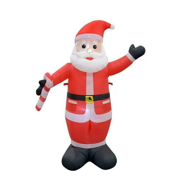 Jeco Weather Resistant Polyester Inflatable LED Christmas White Beard Santa
