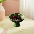 thumbnail image 5 of CUTICATE Ceramic Footed Bowl Decorative Bowl Multifunctional Lotus Shaped Dessert Cake Serving Bowl for Kitchen Home Room Green, 5 of 6