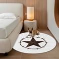thumbnail image 3 of Country Star Texture Round Living Room Rugs 7 ft, Western Farm Traditional Texas Style Washable Area Rug with Non-Slip Sturdy Edge Binding Round Carpet for Kitchen Office Bedroom, 3 of 9