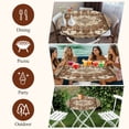 thumbnail image 7 of Brown Boho Round Tablecloth, Fitted Table Cover with Elastic for 36"-44" Round Tables, Retro Western Rustic Ethnic Tribal Patterns Table Cloth Outdoor Indoor Dinning Party Waterproof Tablecloths, 7 of 7