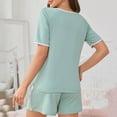 thumbnail image 5 of Weiqire Pajamas for Women, 2 Piece Soft Short Sleeve Top and Shorts Sleepwear Round Neck Pjs Lounge Set with Pockets, 5 of 5