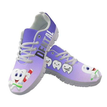 

Light Lace Up Sport Running Ladies Shoes For Women 2023 Sneakers Woman Casual Shoes Cartoon Dental 3D Print Mesh Womens Flats