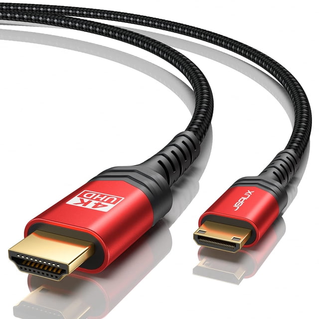 Cable HDMI JSAUX Mini HDMI a HDMI 2.0 4K 60 Hz 3 m - Rojo