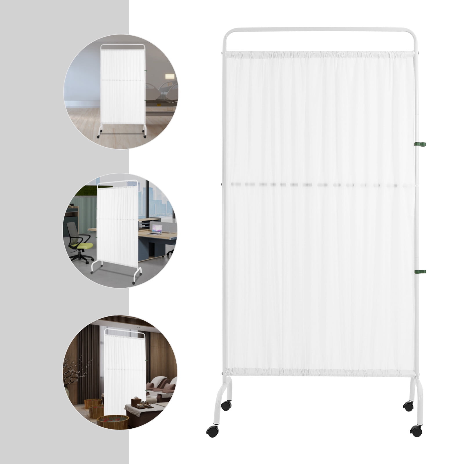 Medical Privacy Screen Room Divider with Lockable Casters 8.27*35.43*70.87 in