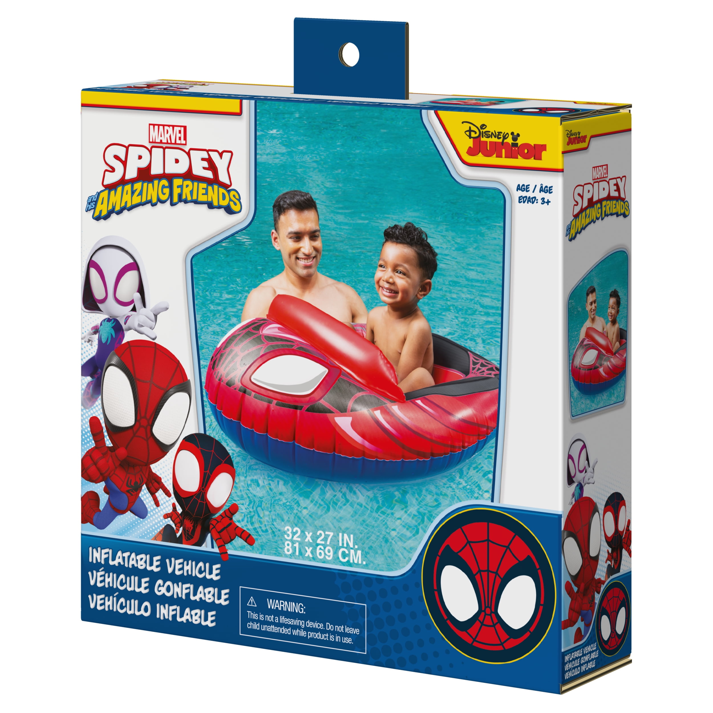 Swimways Marvel Spidey and His Amazing Friends Inflatable Water Boat Vehicle for Kids Ages 3+