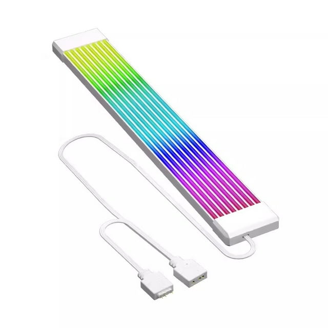 Flexible RGB LED Light Strip Bar ARGB Board Cover For Computer Power Supply ATX 24PIN GPU Video Card Cables And Case White GPU 2x8PIN Light Strip