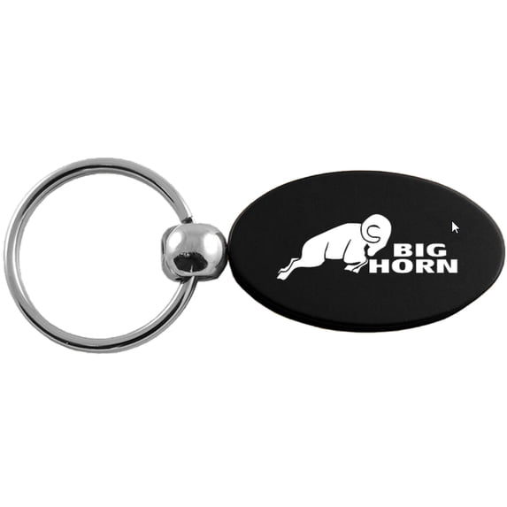 Dodge Big Horn Oval Key Ring (Black)