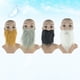 thumbnail image 2 of 4 piezas de bigotes, barbas y bigotes de imitación para disfraz de cosplay, accesorios para fiesta de baile (blanco, negro, gris y marrón), 2 of 7
