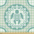 thumbnail image 2 of Ambesonne Ethnic Fabric by the Yard Upholstery, Aboriginal Sea Turtle Motif, 2 Yards, Cadet Blue and Grey Yellow, 2 of 5