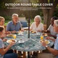 thumbnail image 3 of Round Outdoor Tablecloth with Umbrella Hole and Zipper, Teal Grey Abstract Tablecloth with Elastic Waterproof, Modern Graffiti Distressed Mottled Art Patio Table Covers for 36" - 44" Pool Tables, 3 of 9