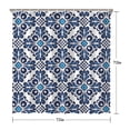 thumbnail image 5 of Waterproof Blue Decorative Floral Shower Curtain 72x72 Inch Boho Style Polyester Unique Shower Curtain for Bathroom Hotel Home Decor with 12 Plastic Hooks, 5 of 5