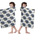 thumbnail image 4 of Black Cute Hedgehog Pattern Hooded Bath Towel，50"x30" for Ages 3 To 12 Kids, Quick Dry Lightweight Soft Microfiber Hood Beach Towel Cover Up for Kids, 4 of 7