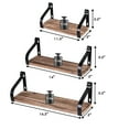 thumbnail image 2 of Costway Wall Mount Floating Shelves Set of 3 Rustic Wood Multi-purpose Storage Shelves, 2 of 8