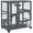 Light Grey, variant on PawHut Wooden Cat House for Indoor Cats w/ Flap Door Platforms Hammock