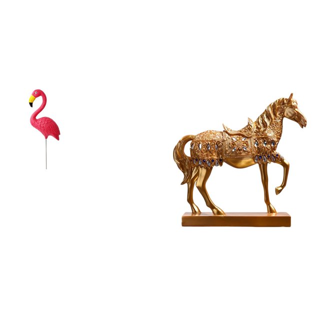 Estatua De Caballo De Hadas Con Flamenco Para Jardín, Adorno De Resina, Escultura Para Vacaciones, Primavera, Patio, Decoración Del Hogar, Oficina, Accesorios De Animales