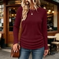 thumbnail image 6 of GUACER Ribbed Long Sleeve Tops for Women Crewneck Slim Fit Basic Tee Lightweight Knit Fall Casual Layering Undershirts, 6 of 9