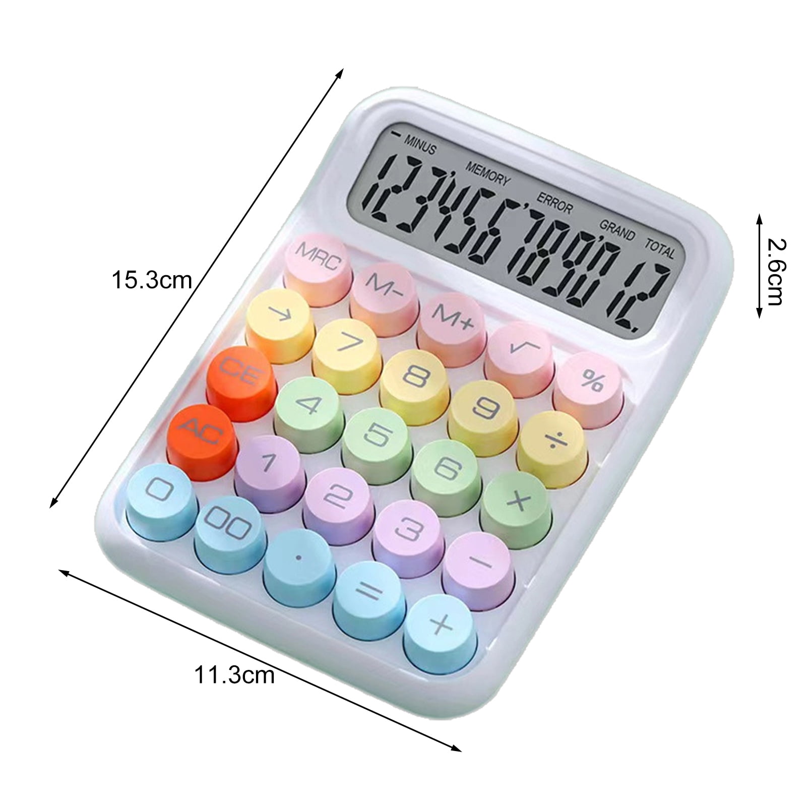 4PC Students 10-Digit Wallet Size Handheld Calculator Round Button Candy Color Vintage Desktop Calculator Portable Easy to Use  for Home Basic Office Business