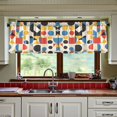thumbnail image 3 of Yayeee Kitchen Curtains Tier Set of 2 Light Filtering 57"x24" Over Sink Window Panels, Blue Geometric, 3 of 7