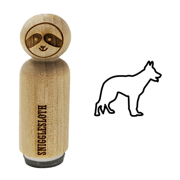 German Shepherd Dog Outline Rubber Stamp for Scrapbooking Crafting Stamping - Mini 1/2 Inch