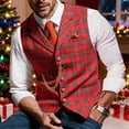 thumbnail image 6 of Ceisia Men's Plaid V Neck Suit Vest Button Front Sleeveless Waistcoat For Party Stage Performance Costume Gift, 6 of 6