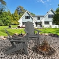 thumbnail image 4 of Clihome Folding Adirondack Chair Outdoor Patio Chairs HIPS Adirondack Lawn Deck Chair with Cup Holder for Garden Fire Pit Recliner Weather Resistant Lawn Seating (Gray）, 4 of 8