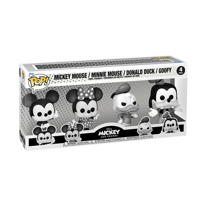 Funko POP! Disney: Mickey and Friends - Black White 4-Pack Vinyl