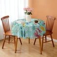 thumbnail image 3 of Round Tablecloth flower Spring Summer Party 60x60 Inch Round Table Cover for Picnic Dinner, 3 of 5