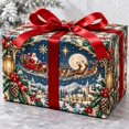 Snowy Pattern Paper Wrapping Paper Retro Snow Village Pattern Paper for Holiday Gifts ...
