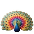 thumbnail image 2 of Round 24 Inch Non Skid Home Floor Mat, Non Slip Bathroom Mat, Quick Dry Bath Mat, Shower Floor Mat Non Slip, 3D Vivid Peacock Pattern, Heavy Duty Wear-Resistant, Easy to Clean for, 2 of 7