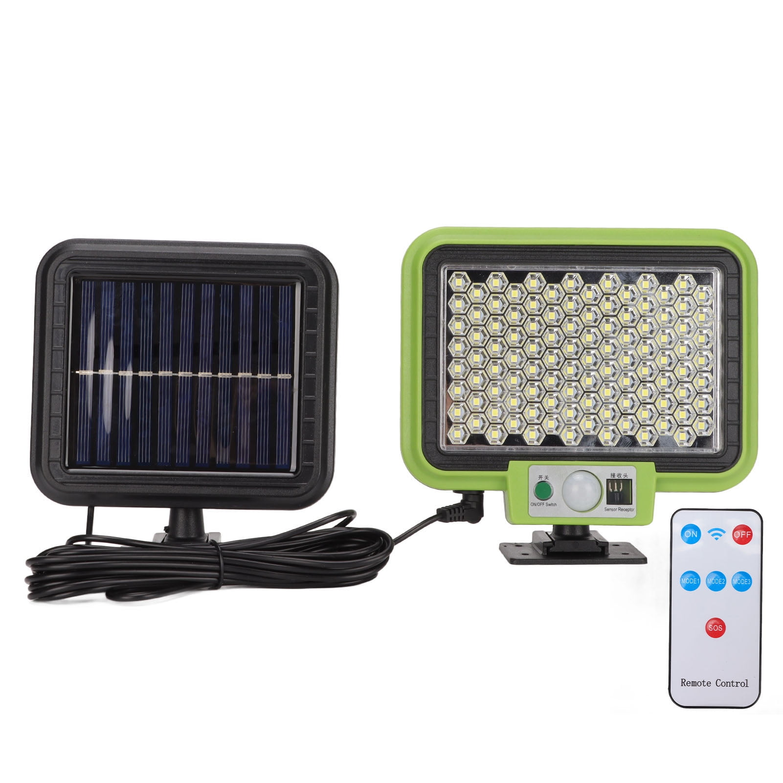Solar Flood Lights Outdoor, Motion Sensor IP65 Waterproof Solar Light 1200mAh Rechargeable