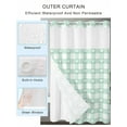 thumbnail image 2 of No Hook Cloth Fabric Shower Curtain with Snap in Liner, Sage Green Buffalo Striped Waterproof Shower Curtains Set with See Through Top Window, Love Heart Checkered Bath Curtains Shower 72"x96", 2 of 6