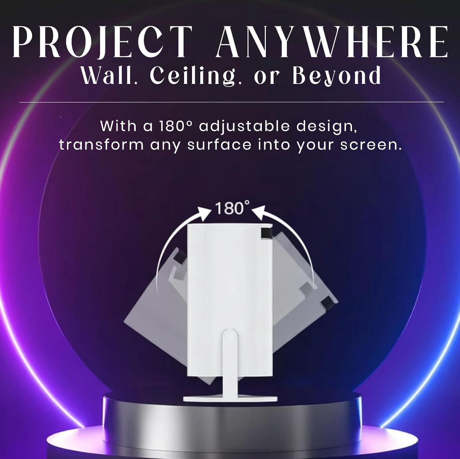 HY300 Pro Mini Projector, 720P HD Supports 4K, Android 11 Smart Projector with WiFi & Bluetooth, 150 ANSI Lumens, Auto Focus & Keystone, 30–150” Home Theater for Movies & Gaming