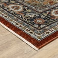 thumbnail image 5 of HomeRoots  10 x 13 ft. Blue Beige Gray Gold Green & Rust Red Oriental Power Loom Stain Resistant Rectangle Area Rug with Fringe, 5 of 5