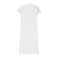thumbnail image 5 of CIENVNSTG Dresses for Women Summer Short Sleeve V Neck Maxi Dress Plus Size Loose Casual Flowy Swing A Line Beach Sundress White 3XL, 5 of 6
