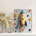 thumbnail image 2 of Qisvanset Framed Canvas Wall Art, 12x16 Inch Space Rocket Astronaut Kids Wall Sticker Art, 2 of 5