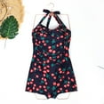 thumbnail image 4 of Cathalem One Piece Swimsuit Cutout Ruffle One Piece Bathing Suit High Cut Slimming Swimsuits,F XL, 4 of 5