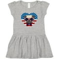 thumbnail image 3 of Inktastic Pug Dog Patriotic US Flag Heart Girls Toddler Dress, 3 of 5