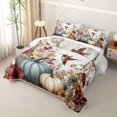 thumbnail image 3 of Manfei Watercolor Thanksgiving Print Quilt King,Wild Countryside Floral King Coverlet Set,3-Piece,1 Bedspread and 2 Pillowcases, 3 of 7
