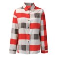 thumbnail image 2 of Innerwin Blouse Col à Revers Chemises pour Femmes Plage Boutonnée Hauts Décontractés Rouge S, 2 of 9