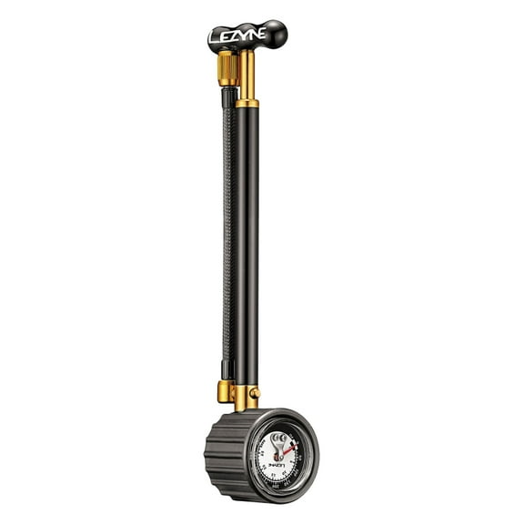 Lezyne Shock Drive Pump with Braided Hose and 400psi Gauge, Black